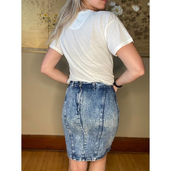 VINTAGE Candies Denim Mini Skirt 6 - Picture 5 of 6